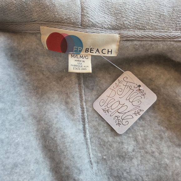 NWT Free People FP Beach Gray High-Low Open Front Cardigan / Duster Pockets M/L - Picture 8 of 10